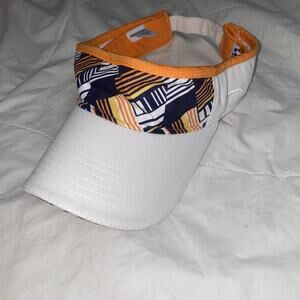 Slazenger Sun Visor Orange Navy White Abstract Pattern Golf Tennis OS